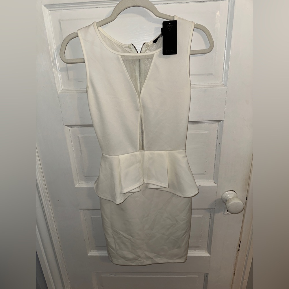 White peplum dress